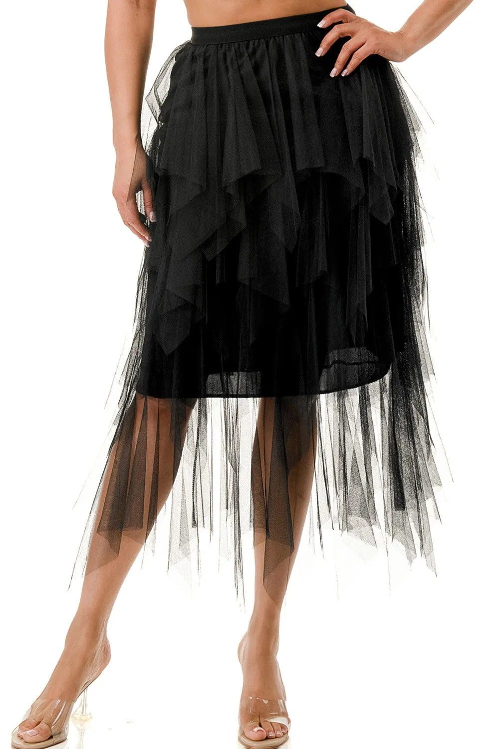 Black Solid Tulle Skirt 11/22/24 9346