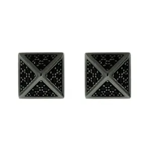 Blackened 18k Gold St Marks Earrings Black Diamonds