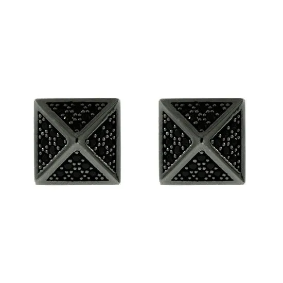 Blackened 18k Gold St Marks Earrings Black Diamonds
