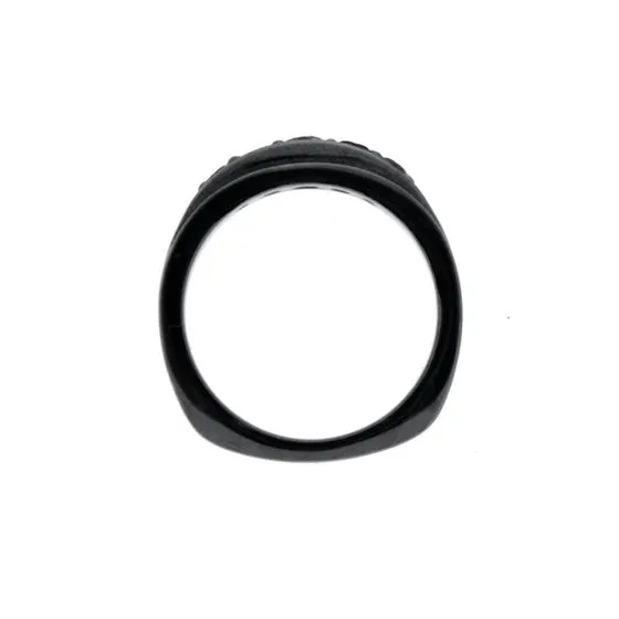 Blackened Silver Graduado Ring Blue Sapphires