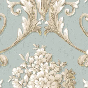 Blue Bold Vintage Damask CS35621 Wallpaper