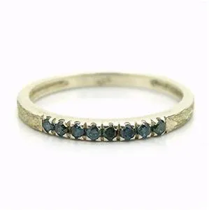 Blue Diamond Ring 925 Silver Delicate 6,7,8,9 Handmade Hadar Designers (I R819s