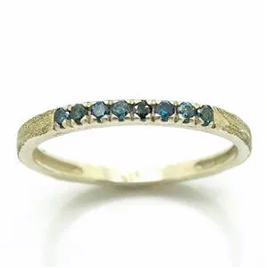 Blue Diamond Ring 925 Silver Delicate 6,7,8,9 Handmade Hadar Designers (I R819s