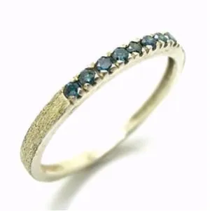 Blue Diamond Ring 925 Silver Delicate 6,7,8,9 Handmade Hadar Designers (I R819s