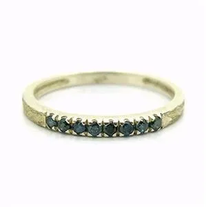 Blue Diamond Ring 925 Silver Delicate 6,7,8,9 Handmade Hadar Designers (I R819s