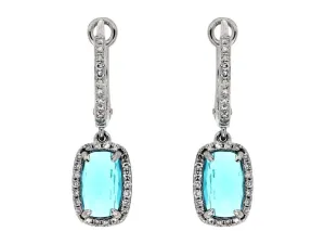 Blue Topaz and Diamond Dangle Earrings
