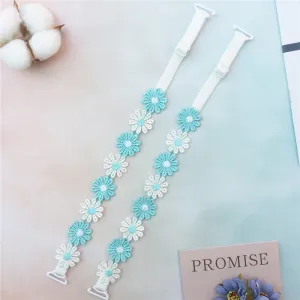 Blue White Daisy Bra Strap