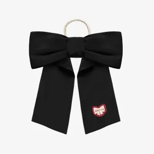 Boucle à cheveux noire avec élastique en taffetas, enfant || Dark hair bow with elastic in taffeta, child