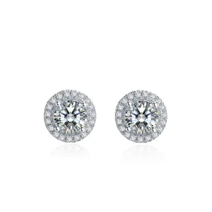 Brilliant Round Cut Moissanite Diamond  Earrings Necklace Sets