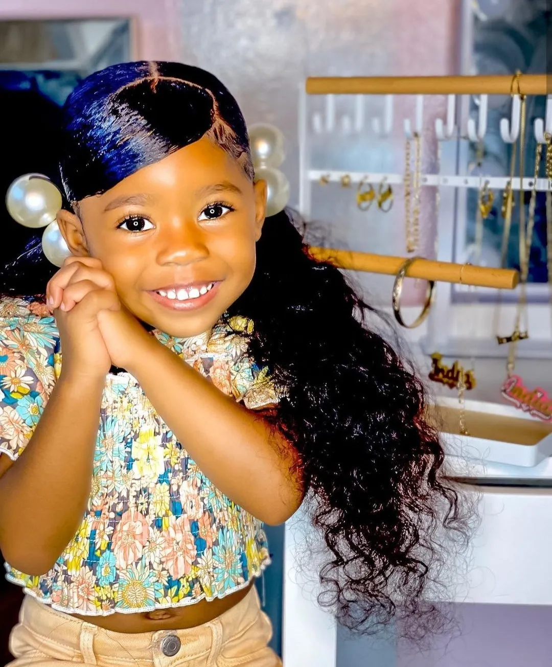 Brown Girls Hair® Jumbo Pearl Elastic Ponytail Holder | Hair Knockers Ties Balls Bobbles