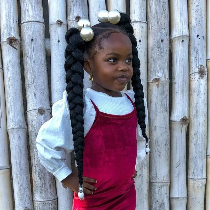 Brown Girls Hair® Jumbo Pearl Elastic Ponytail Holder | Hair Knockers Ties Balls Bobbles