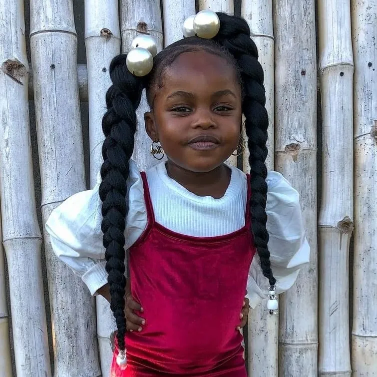Brown Girls Hair® Jumbo Pearl Elastic Ponytail Holder | Hair Knockers Ties Balls Bobbles