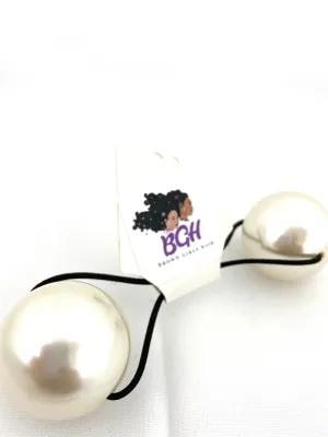 Brown Girls Hair® Jumbo Pearl Elastic Ponytail Holder | Hair Knockers Ties Balls Bobbles
