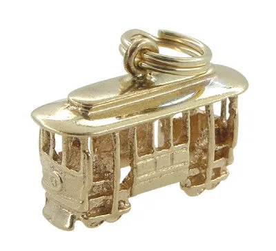 Cable Car Charm in 14 Karat Yellow Gold