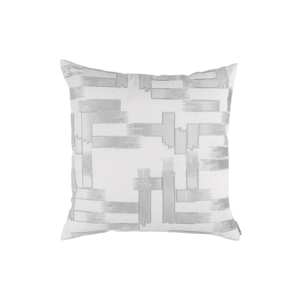 Capri Square Pillow White / Aquamarine 24X24