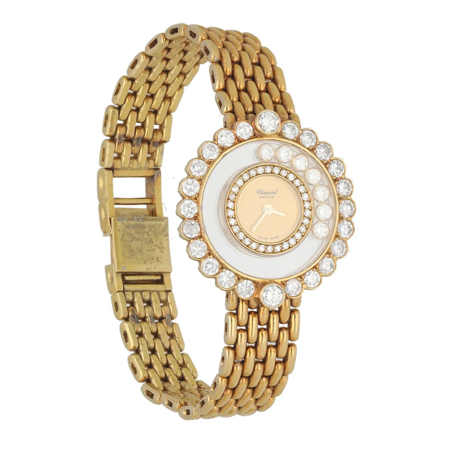 Chopard Happy Diamonds 20/4180 Diamond dial set B&P & 18k Yellow Gold Box & Paper