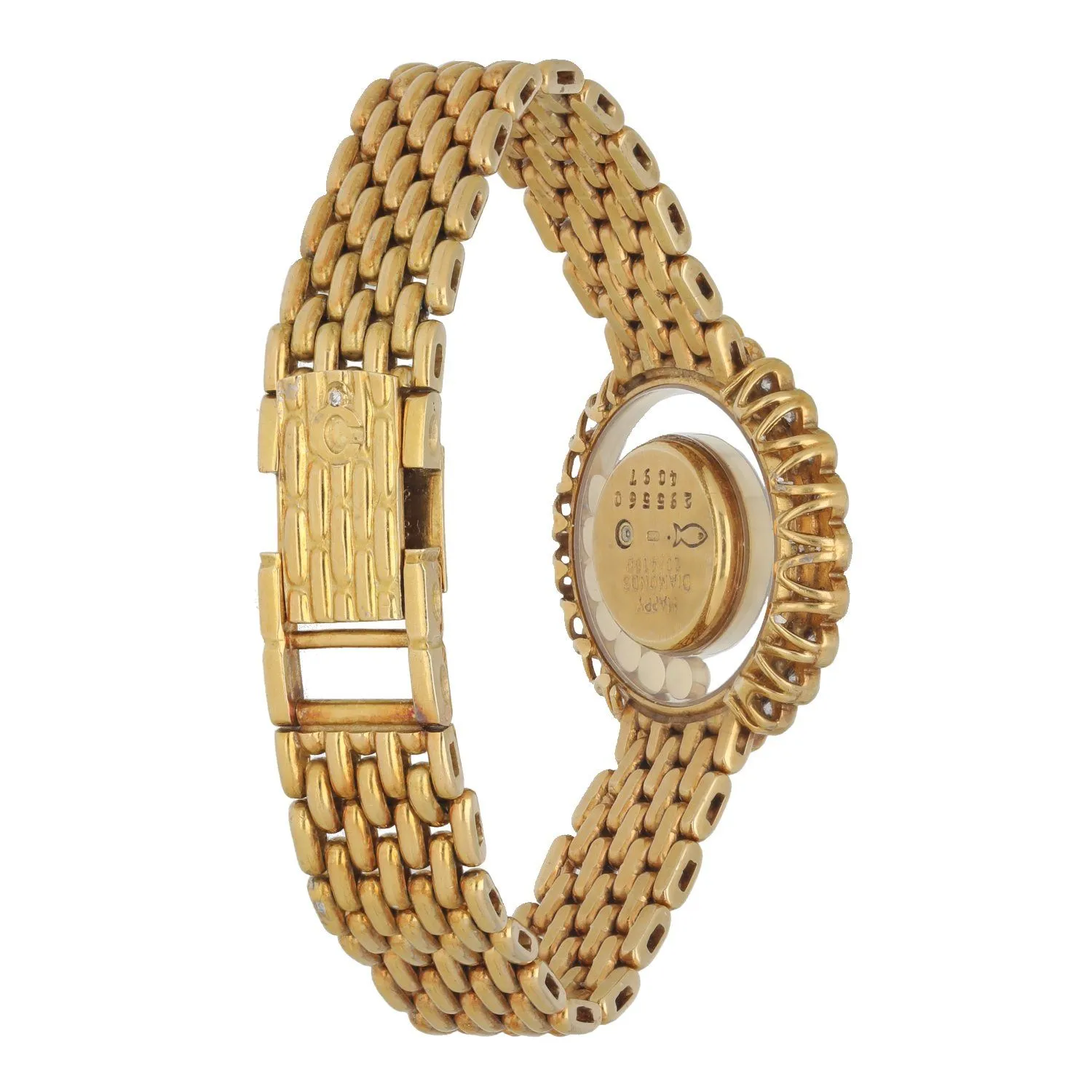 Chopard Happy Diamonds 20/4180 Diamond dial set B&P & 18k Yellow Gold Box & Paper