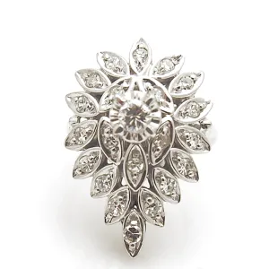 Classic 14k White Gold Diamond Cocktail Ring