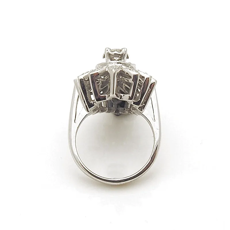 Classic 14k White Gold Diamond Cocktail Ring
