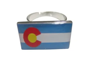 Colorado State Flag Adjustable Size Fashion Ring