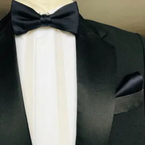 Dark Navy Blue Silk Bow Tie