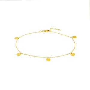 Disc Dangle Adjustable Anklet