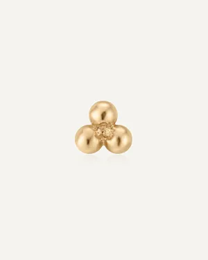 Doris 14k Solid Gold Flatback Stud