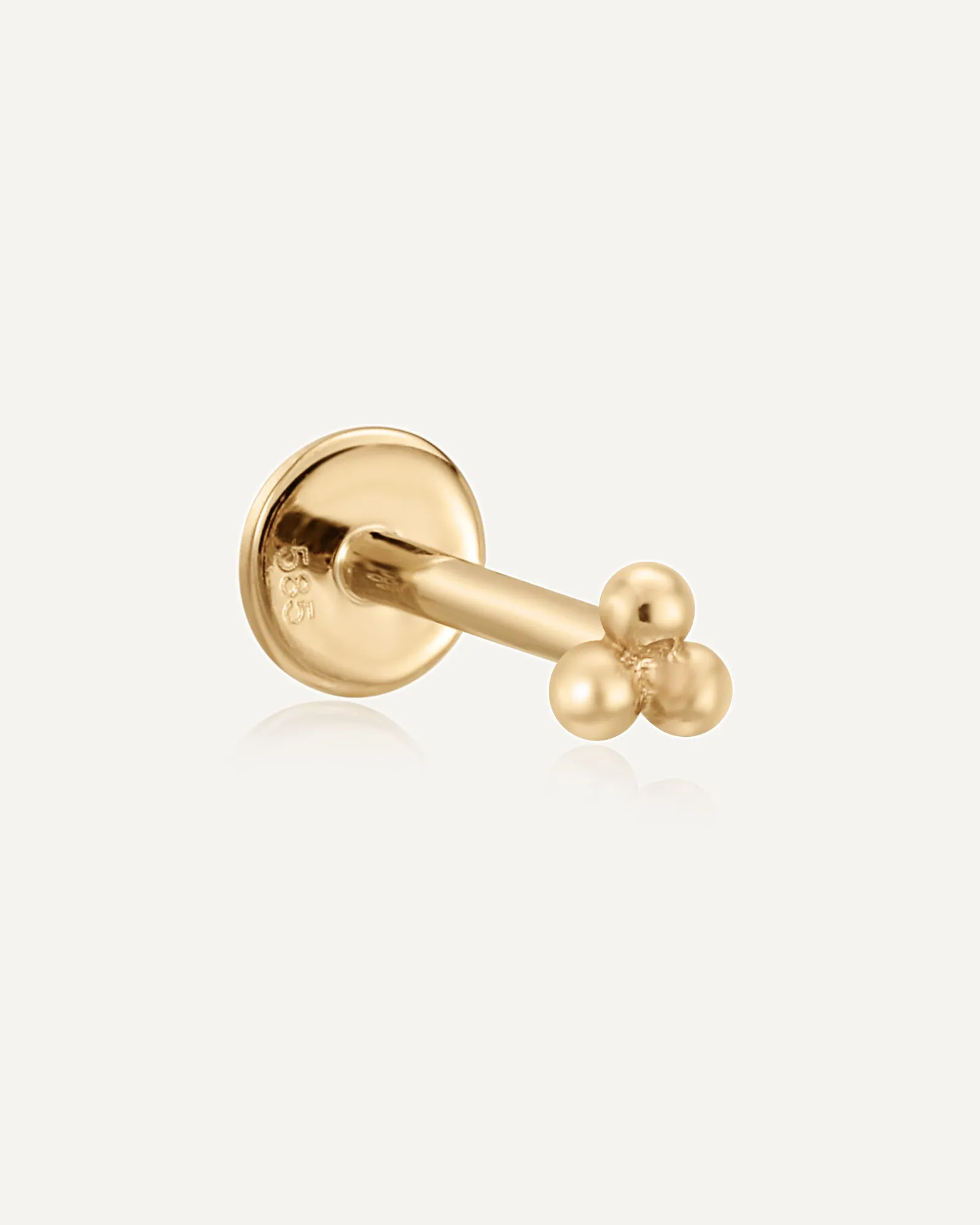 Doris 14k Solid Gold Flatback Stud