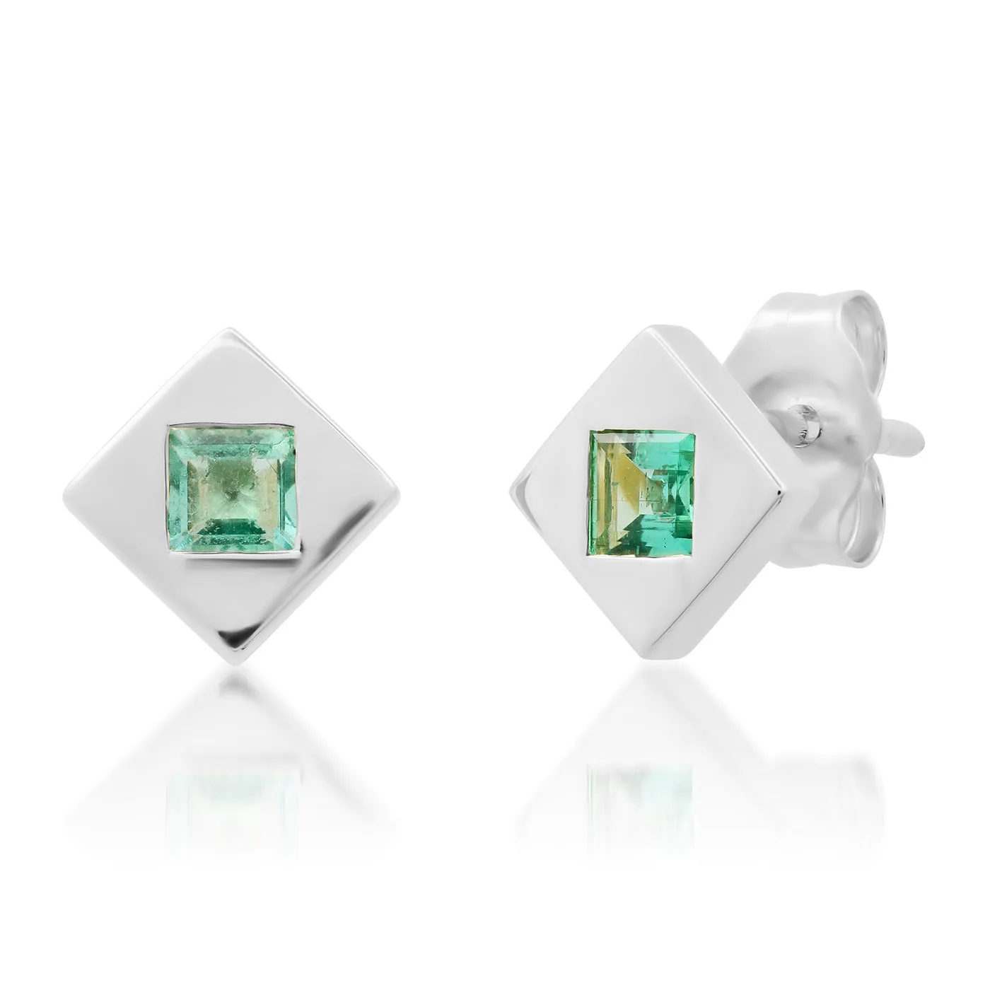 Emerald Square Studs