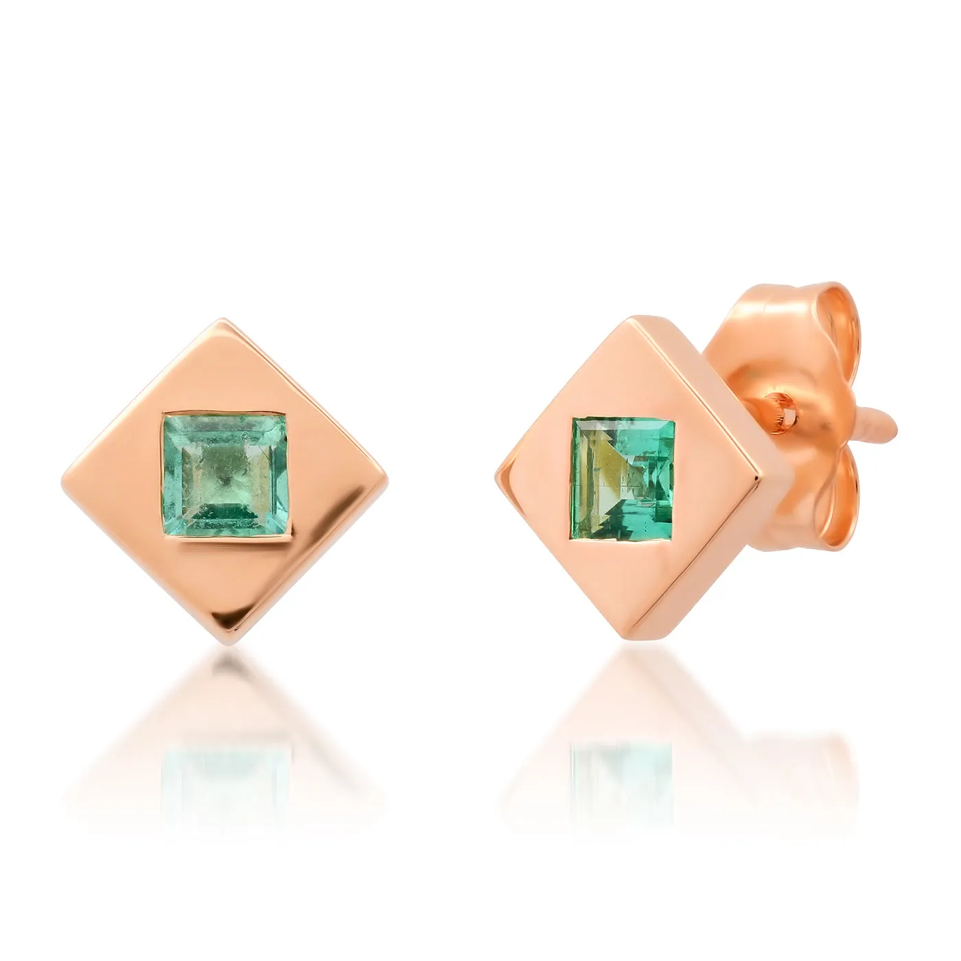 Emerald Square Studs