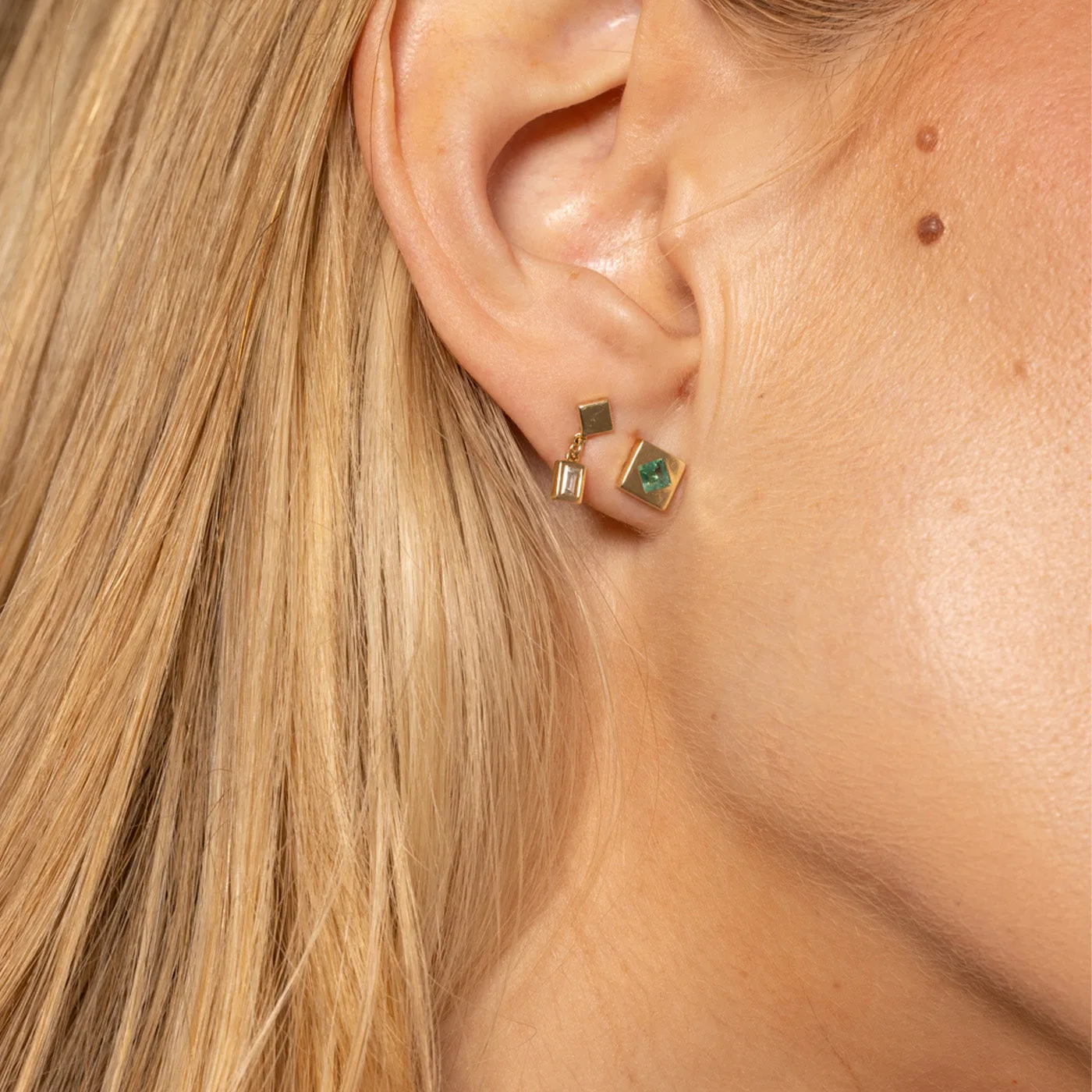 Emerald Square Studs