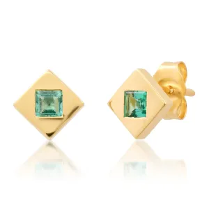 Emerald Square Studs