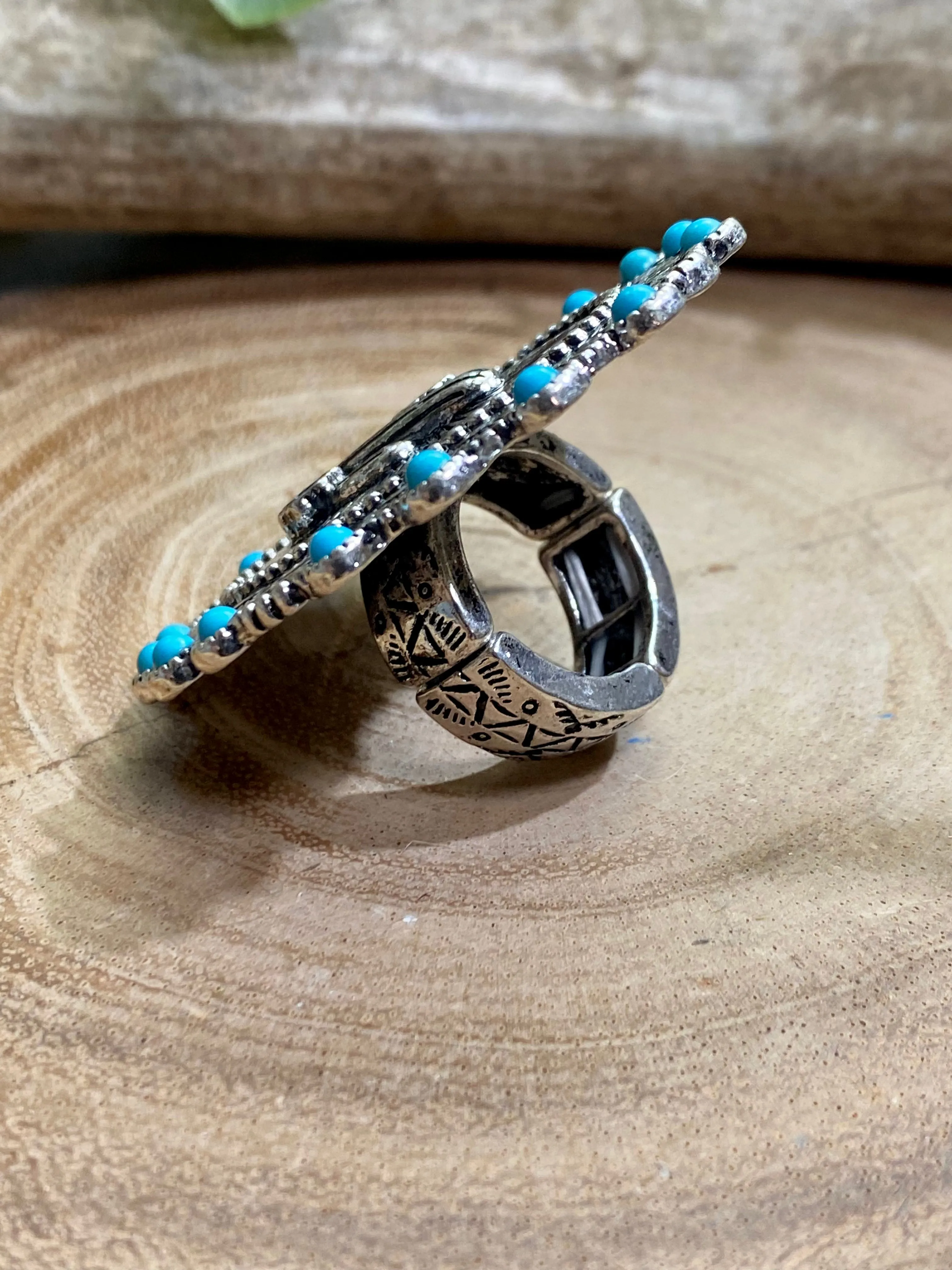 Fashion Turquoise Cactus Ring