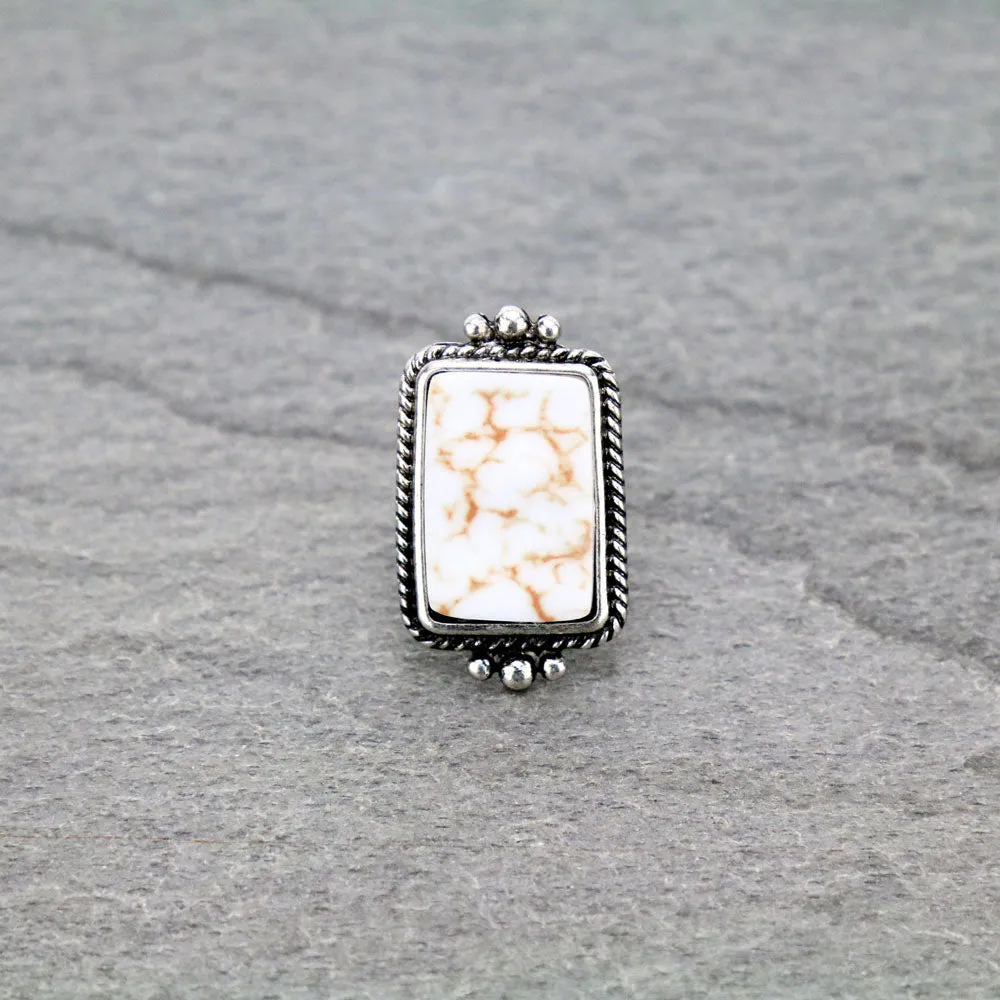 Filly Framed Rectangle Fashion Cuff Ring - Natural