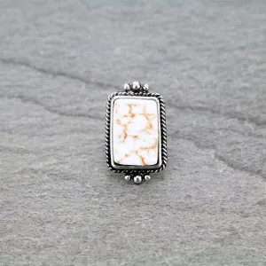 Filly Framed Rectangle Fashion Cuff Ring - Natural