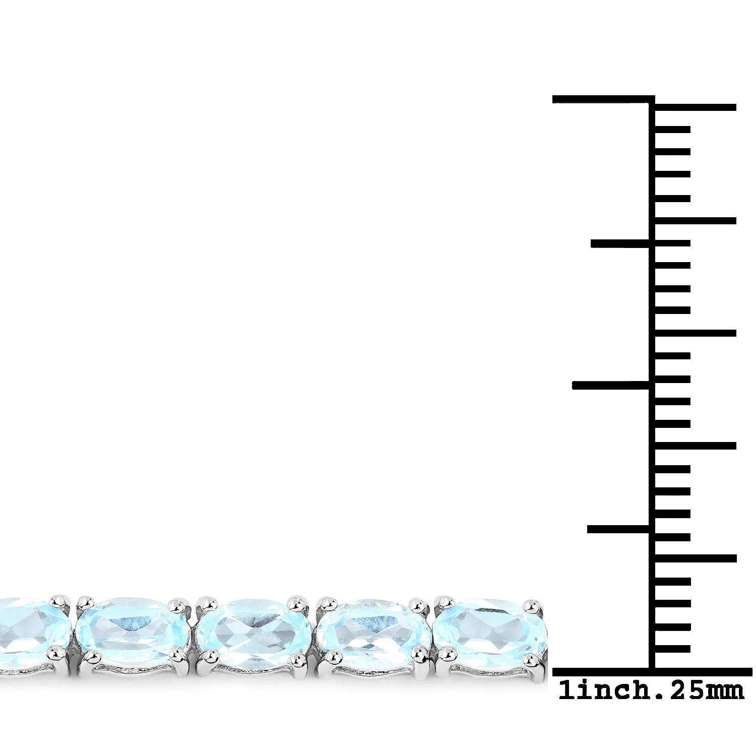 Genuine Blue Topaz Tennis Silver Bracelet