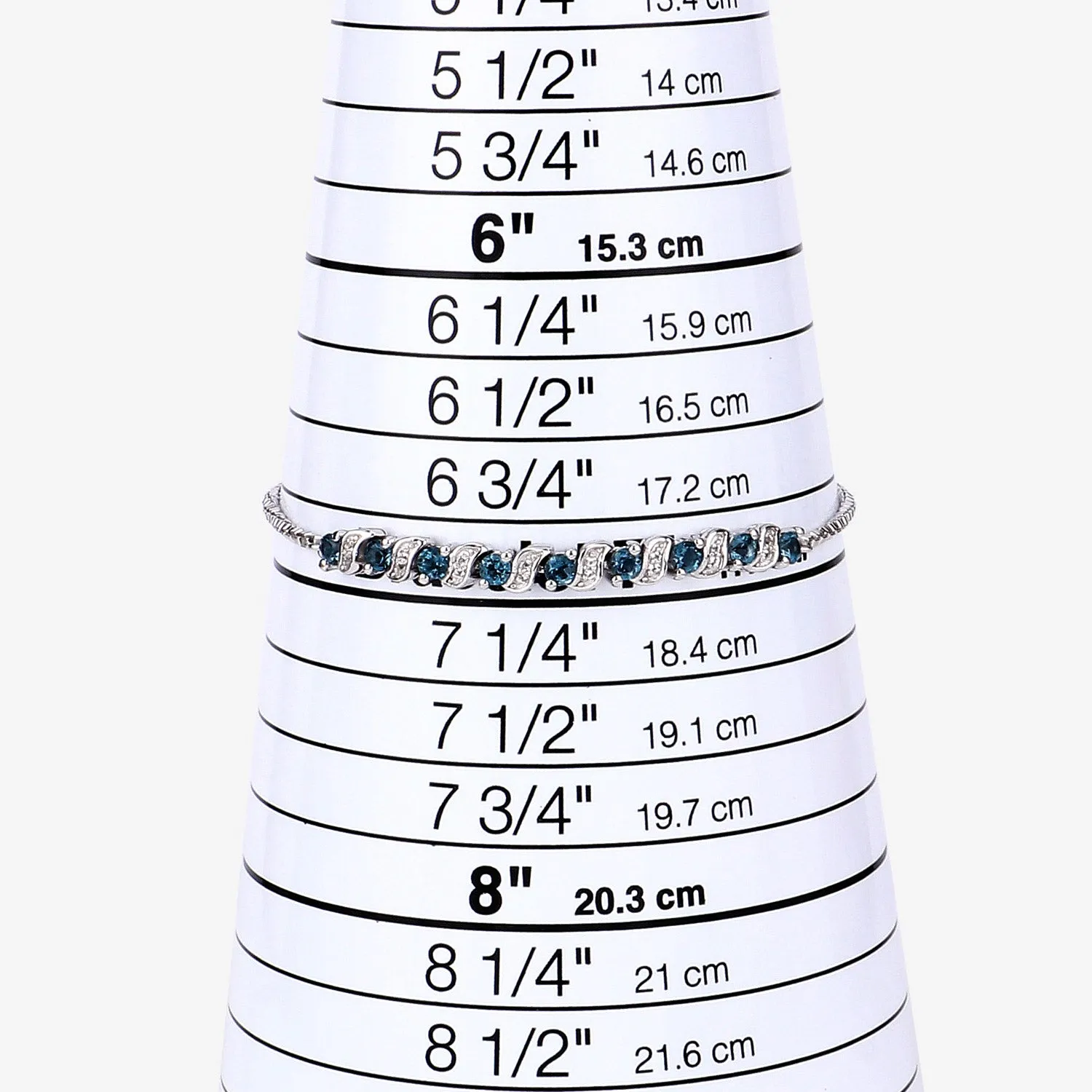 Genuine London Blue Topaz and White Topaz Bolo Bracelet