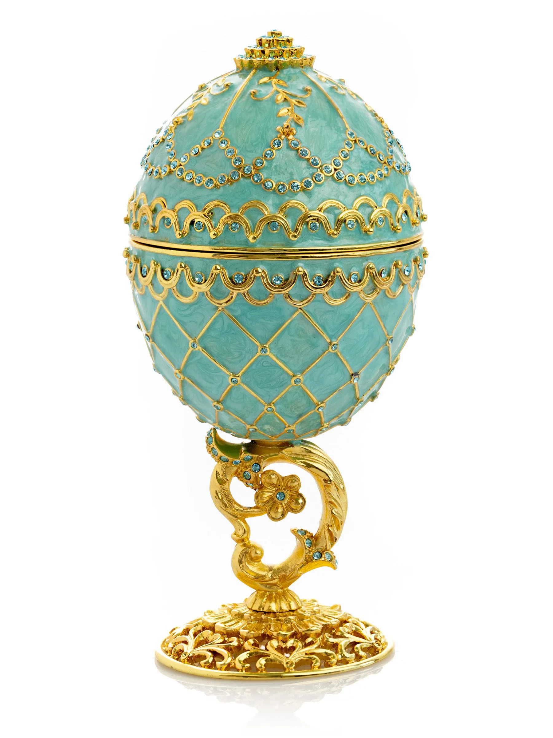 Gold & Turquoise Egg with Royal Carriage