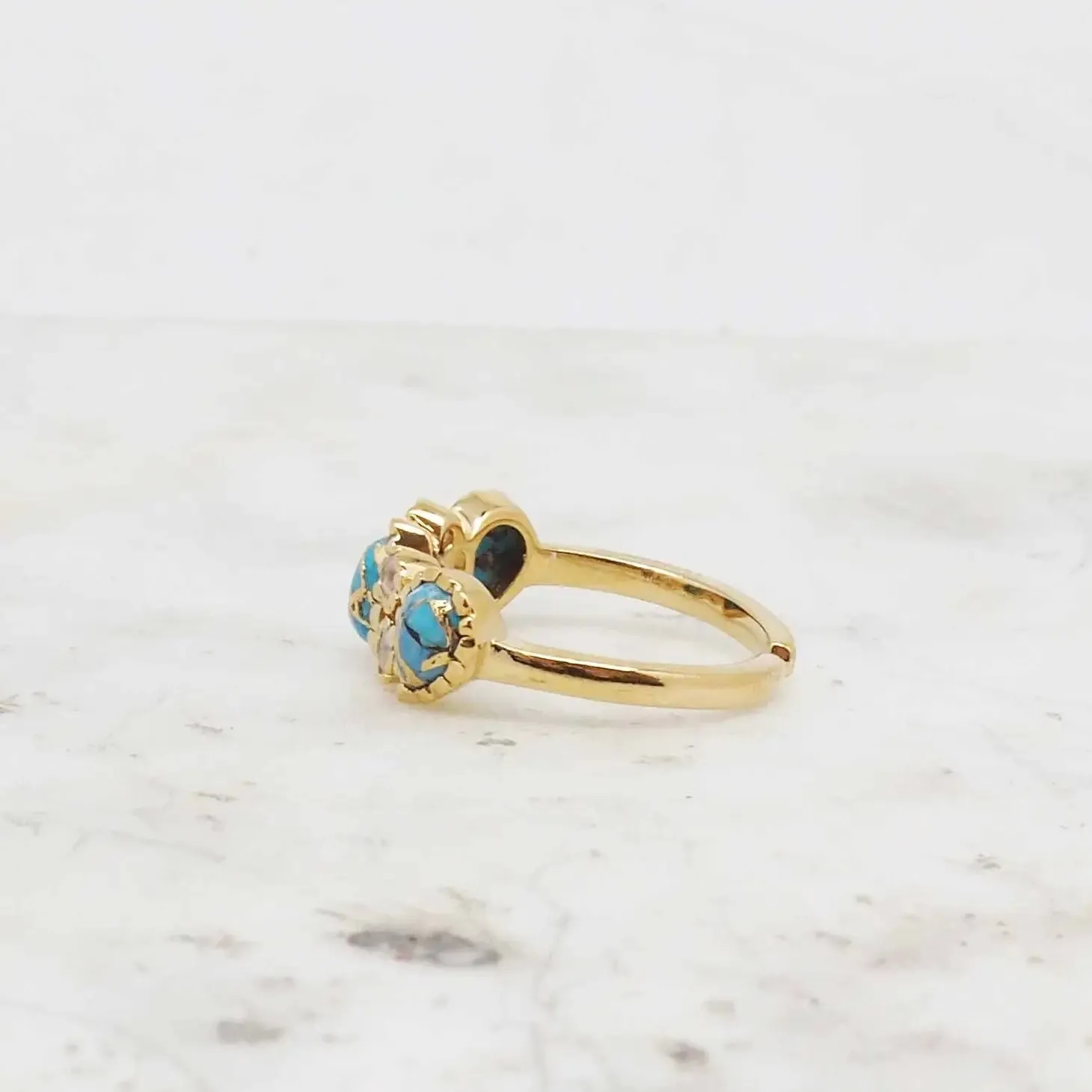 Gold and Blue Adjustable Ring