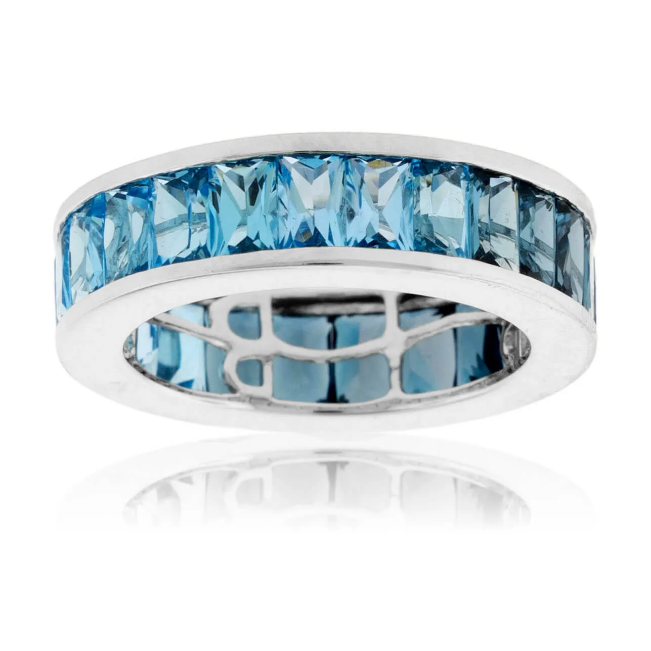 Gradient Blue Topaz Mixed Cut Ring