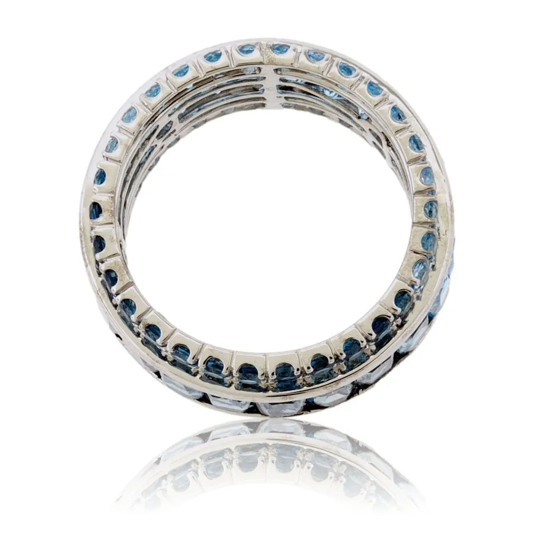 Gradient Blue Topaz Mixed Cut Ring
