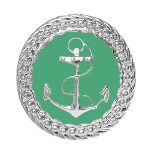 Green Large Anchor Adjustable Statement Ring