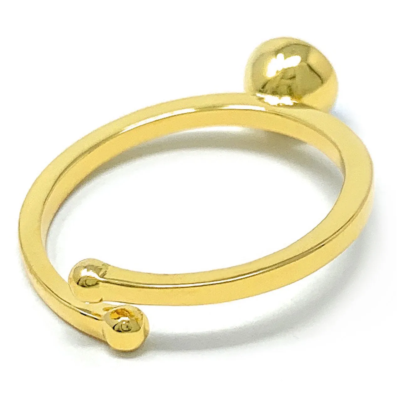 Harley Adjustable Ring with Blue Sapphire Round Crystals from Swarovski Gold Plated