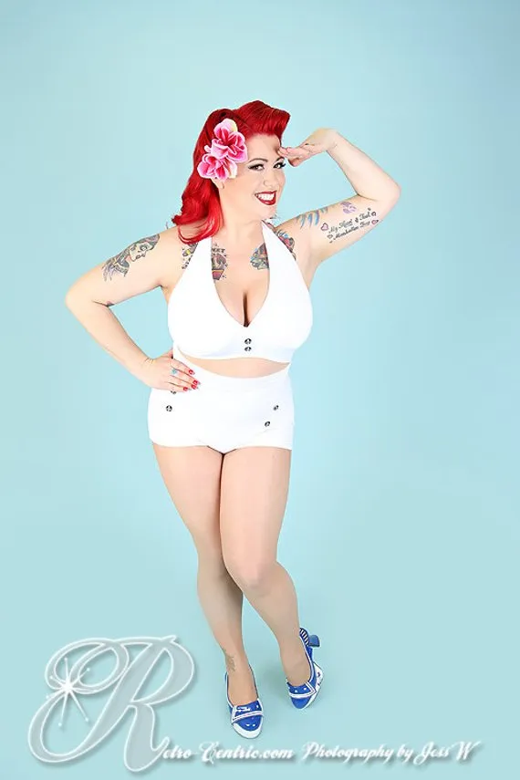 Hello Sailor! Marilyn style swimsuit You pick the color!