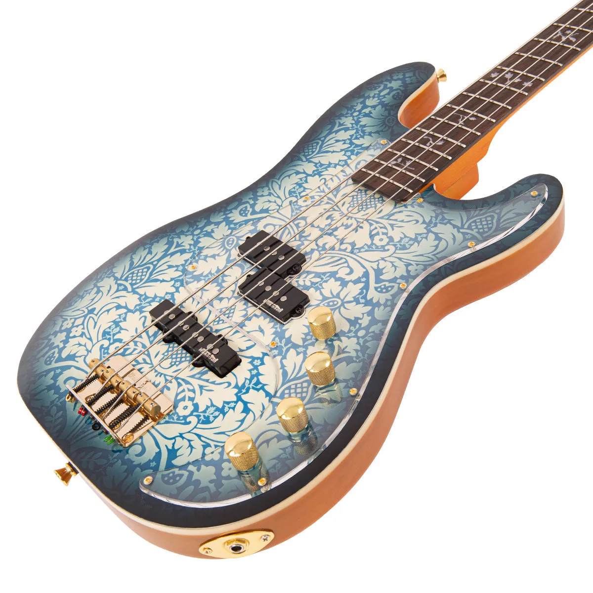 Joe Doe 'Lutetia' Bass Guitar by Vintage ~ Blueburst with Case