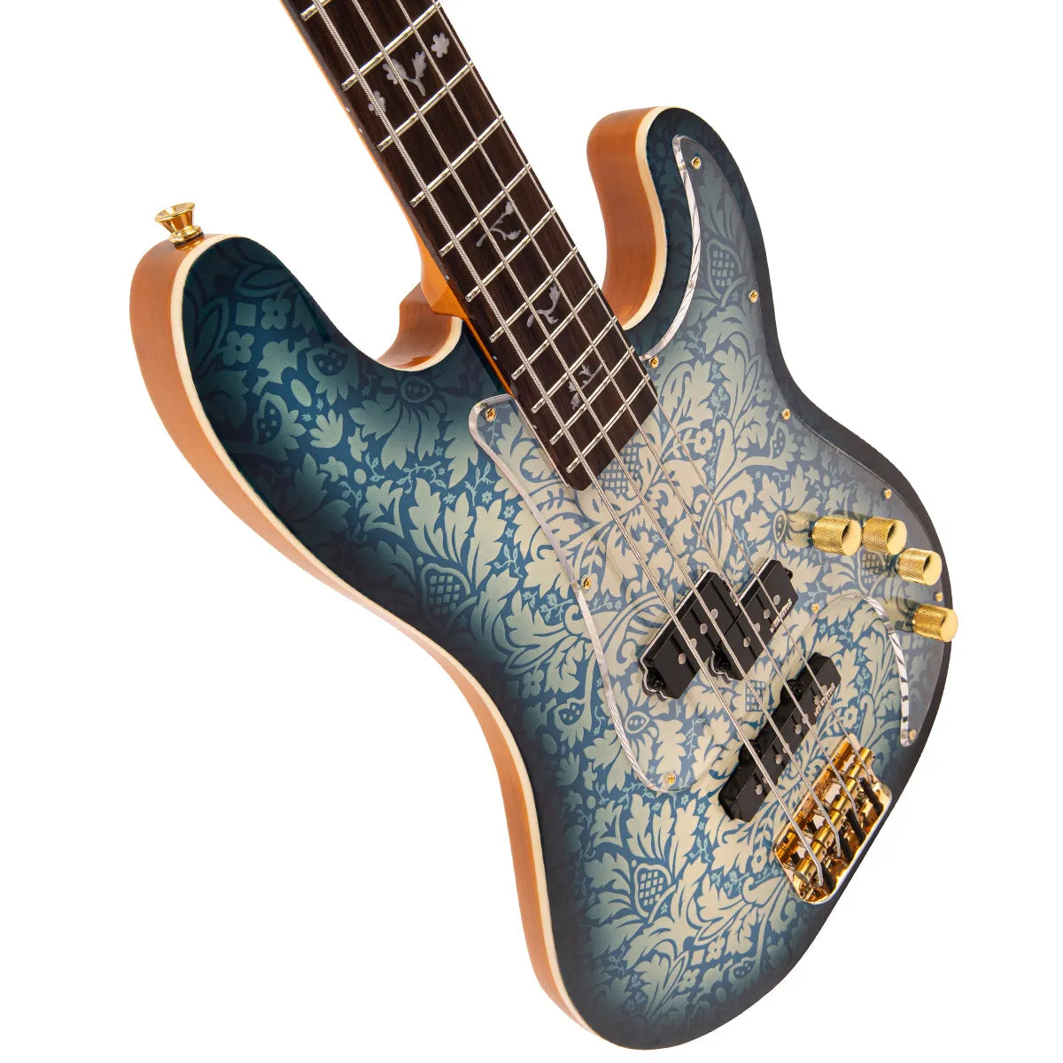 Joe Doe 'Lutetia' Bass Guitar by Vintage ~ Blueburst with Case