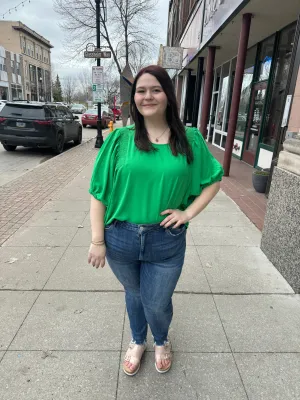 Kelly Green Smocking Top