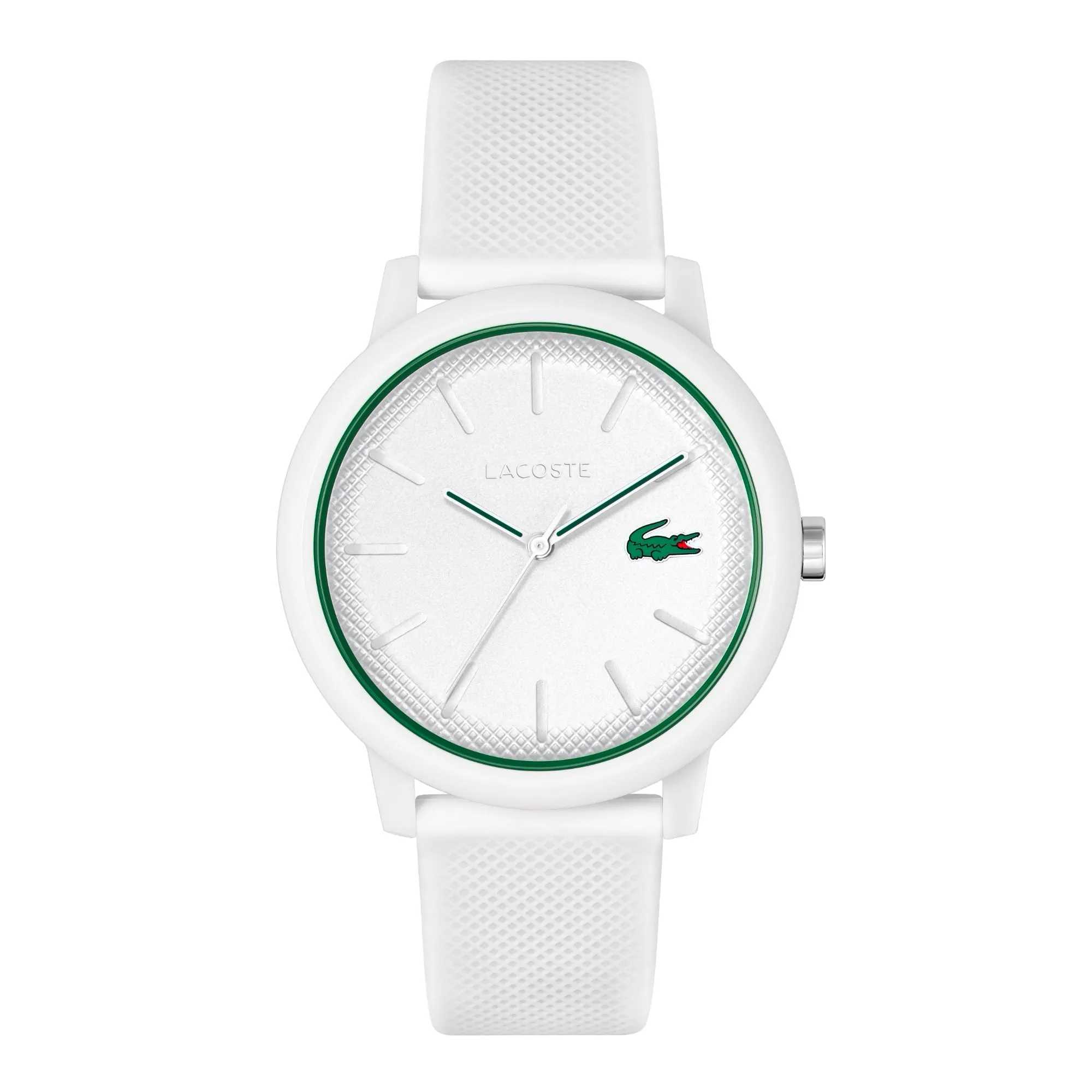 Lacoste.12.12 White Dial White Silicone Strap Men's Watch