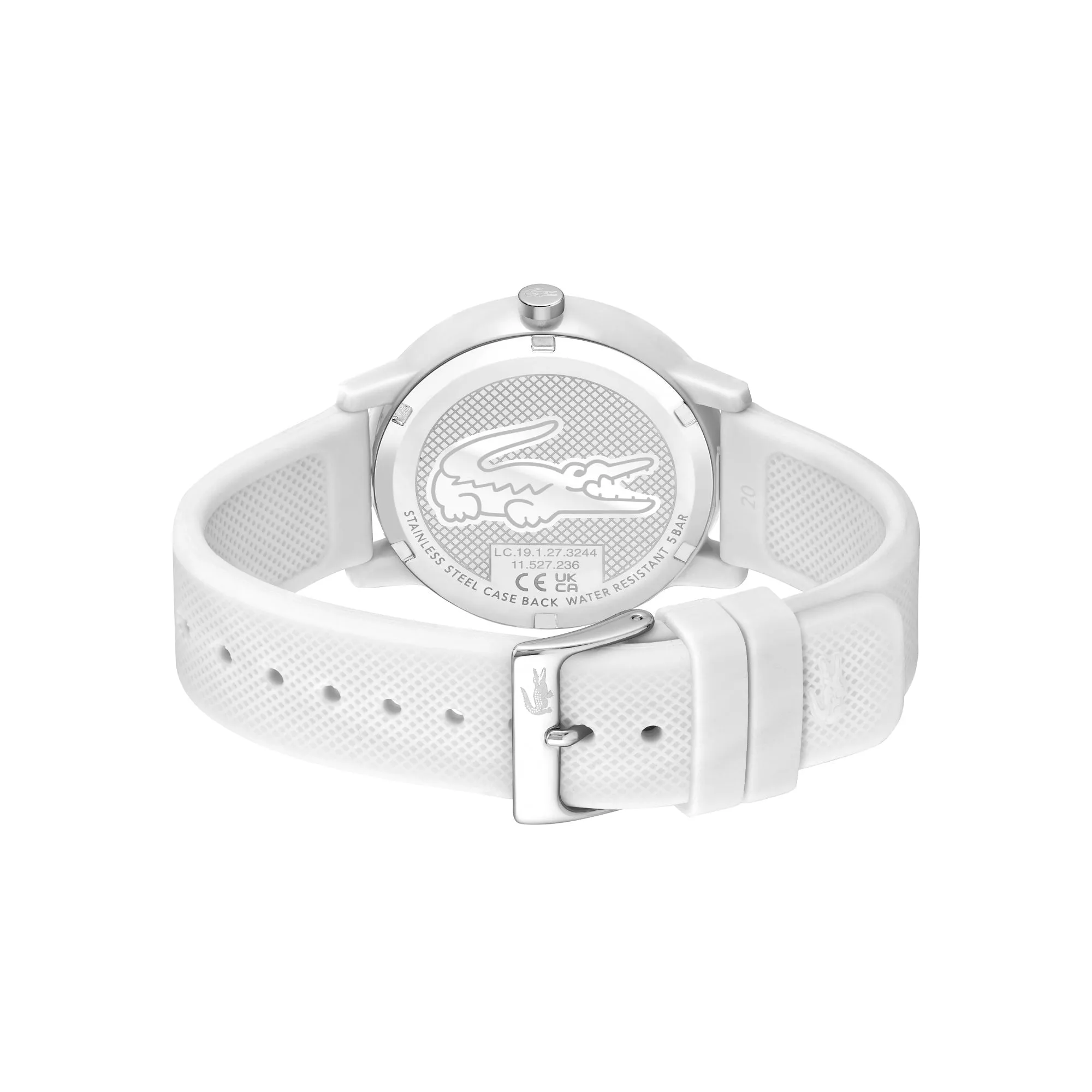 Lacoste.12.12 White Dial White Silicone Strap Men's Watch