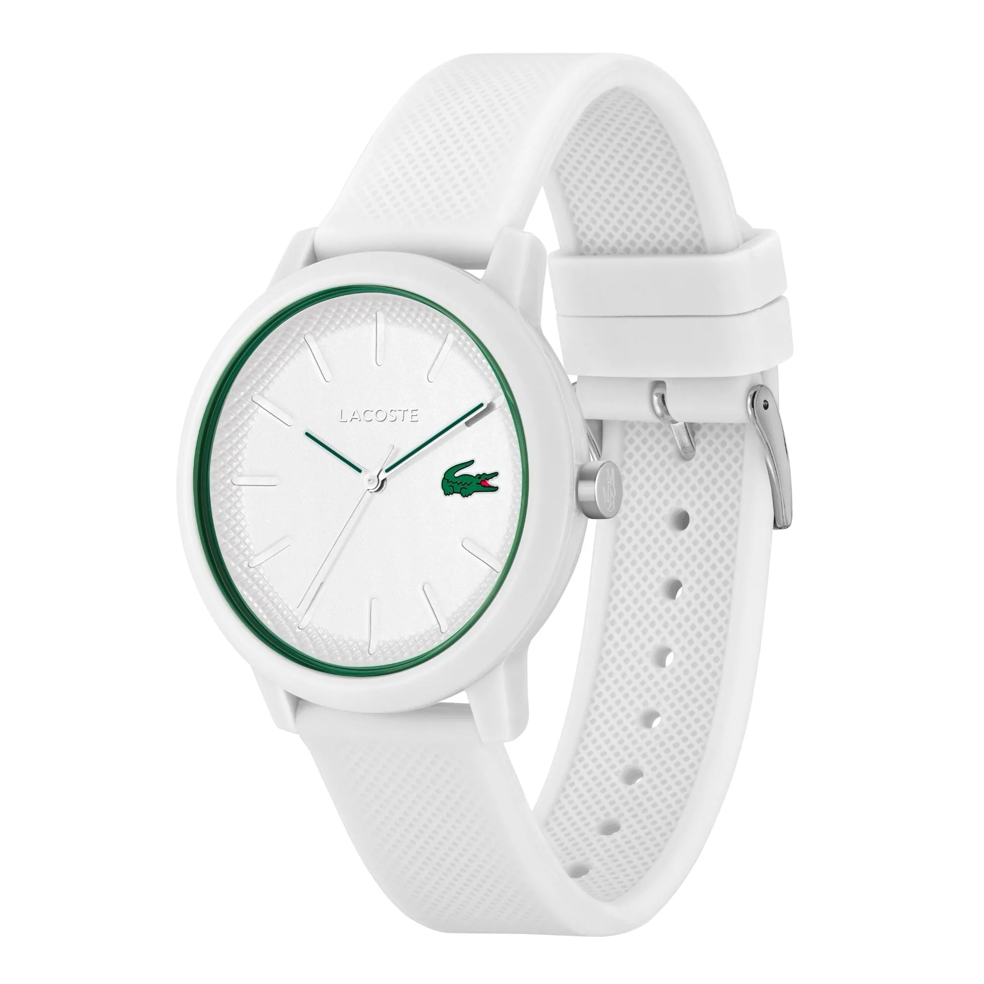 Lacoste.12.12 White Dial White Silicone Strap Men's Watch